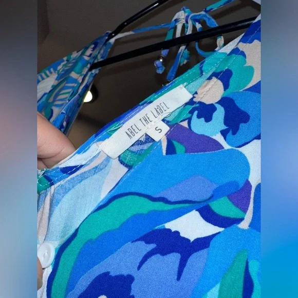 Anthropologie Abel the Label Blue Patterned Maxi Dress - Picture 5 of 6